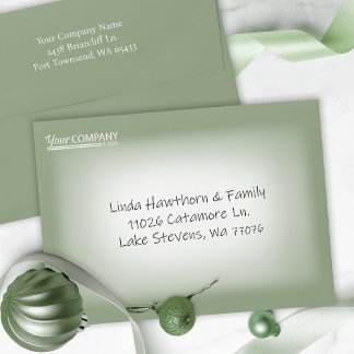 Winter Green Company Business Pre-addressed 5x7 Envelope