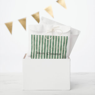 Winter Green Cream Stripes Christmas Favour Bags