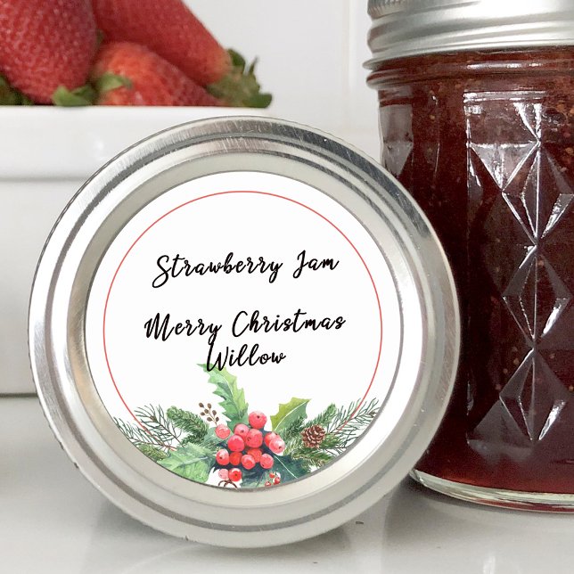 Winter Greener Bouquet Blank Homemade Jar Canning Classic Round Sticker (Winter Greener Bouquet Blank Homemade Jar Canning Classic Round Sticker)