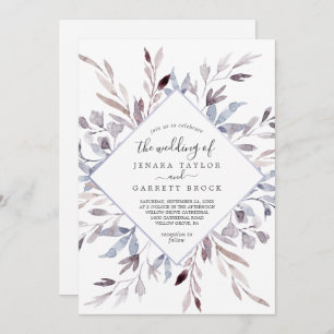 Winter Greenery All In One Wedding Invitation