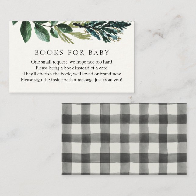 Winter Greenery and Plaid Books for Baby Enclosure (Front/Back)