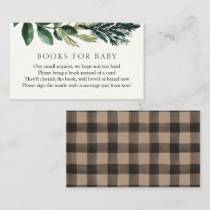 Winter Greenery and Plaid Books for Baby Enclosure Card