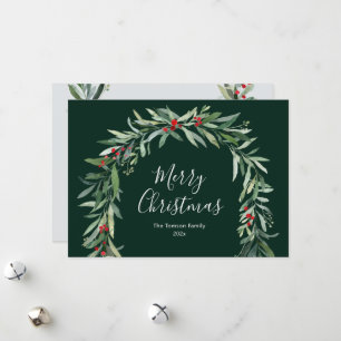 winter greenery arch holiday card