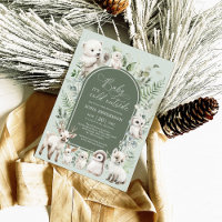 Winter Greenery Arctic Animals Neutral Baby Shower
