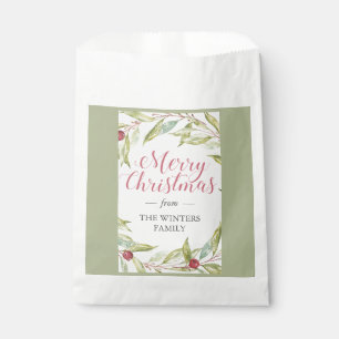 Winter Greenery Berries Wreath Christmas Favour Bags