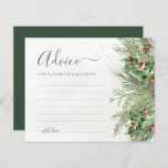 Winter Greenery Botanical Wedding Advice Card<br><div class="desc">Create a meaningful and personalised keepsake with these beautiful advice cards. Featuring a charming winter wonderland design with pine branches and berries, these cards provide a space for guests to share their heartfelt words of wisdom and support. It's a thoughtful and sentimental way to celebrate the couple's special day and...</div>