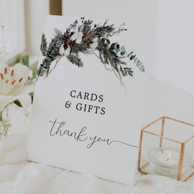 Winter Greenery Bouquet Cards and Gifts Sign (Creator Uploaded)