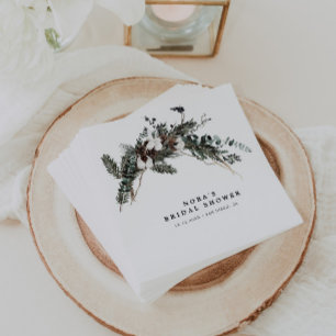 Winter Greenery Bouquet Napkin
