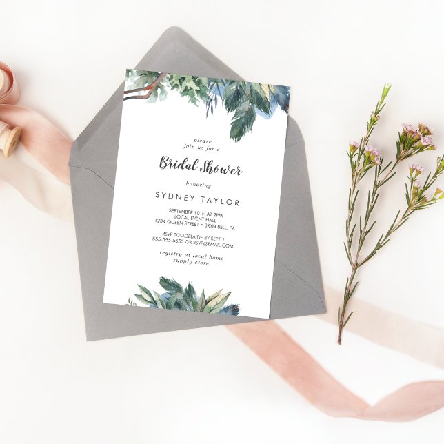 Winter Greenery Bridal Shower Invitation (Creator Uploaded)