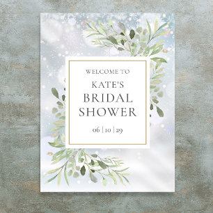 Winter Greenery Bridal Shower Welcome Sign
