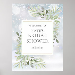 Winter Greenery Bridal Shower Welcome Sign