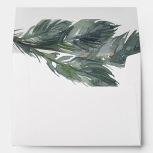 Winter Greenery Burgundy Wedding Invitation Envelope