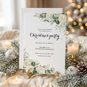Winter Greenery Christmas Holiday Party Invitation