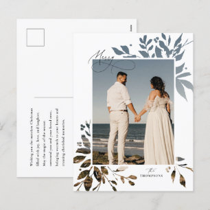 Winter Greenery Cutout Holiday Photo Postcard