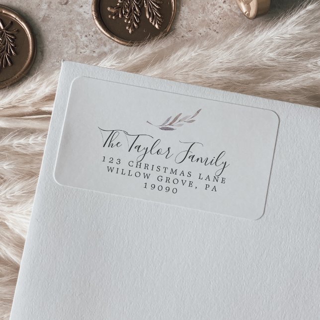 Winter Greenery Family Return Address Label (Creator Uploaded)