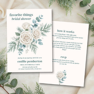 Winter Greenery Favourite Things Bridal Shower Invitation