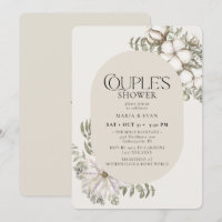 Winter Greenery Floral Oval Couple's Shower