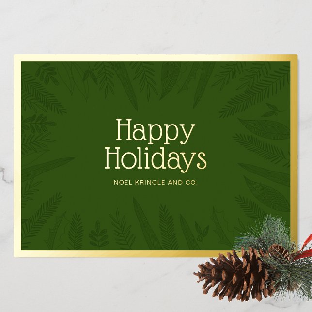 Winter Greenery Frame Happy Holidays Corporate (Creator Uploaded)
