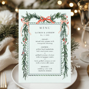 Winter Greenery Garland Wedding Mint Green Menu