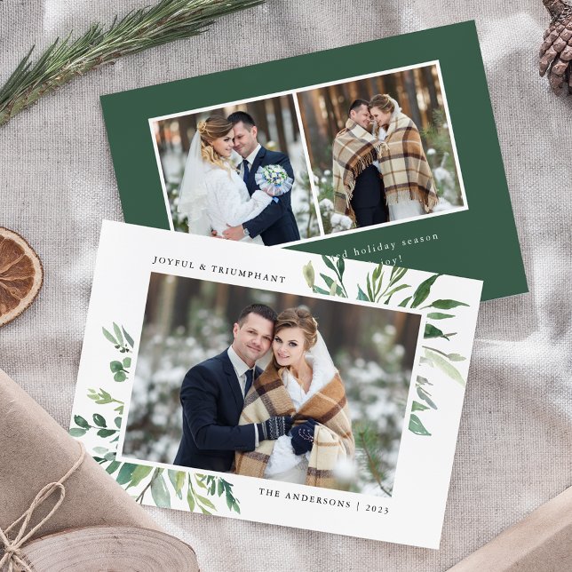 Winter Greenery | Holiday Photo Card (Creator Uploaded)