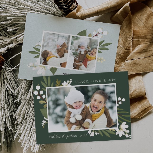 Winter Greenery | Holiday Photo Card (Creator Uploaded)