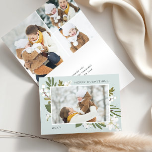 Winter Greenery   Photo Folded Holiday Card