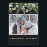 Winter Greenery Pine Budget Photo Christmas Card<br><div class="desc">Winter Greenery | Pine and Berries Photo Holiday Card - What a beautiful way to send your holiday wishes this holiday season. Card features your photo with natural winter greenery and holly berries. Card greeting reads "Warm Winter Wishes" with your Family Name and Year. Our high quality template makes it...</div>