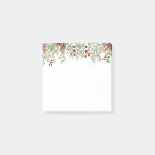 Winter Greenery Pine Christmas Holidays Post-it No Notes