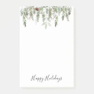 Winter Greenery Pine Cone Holidays Post-it Notes