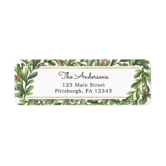 Winter Greenery Return Address