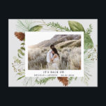 winter greenery save the date photo postcard<br><div class="desc">Our "winter greenery" collection features minimalist watercolor pine forest greenery excellent for your cards and invitations but also for other stationery and many more items. Serif font coupled with elegant script font is easy to customise. Check our store for more items from this collection.</div>