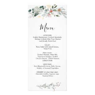 Winter Greenery Wedding Christmas Menu