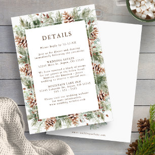 Winter Greenery Wedding Enclosure Cards