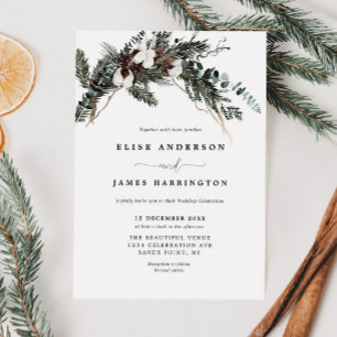 Winter Greenery Wedding Invitation