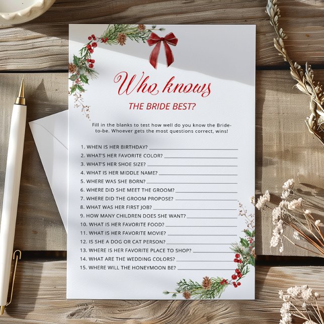 Winter Greenery Who knows the Bride best game (Creator Uploaded)