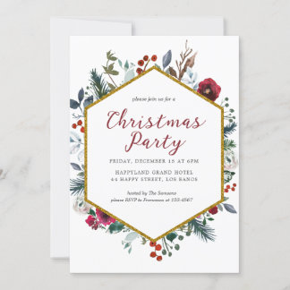 Winter Greens Christmas Party Invitation