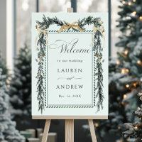 Winter Greens Garland Wedding Welcome Mint Green