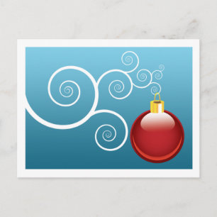 Winter Greeting Elegant Christmas Tree Ornament Holiday Postcard