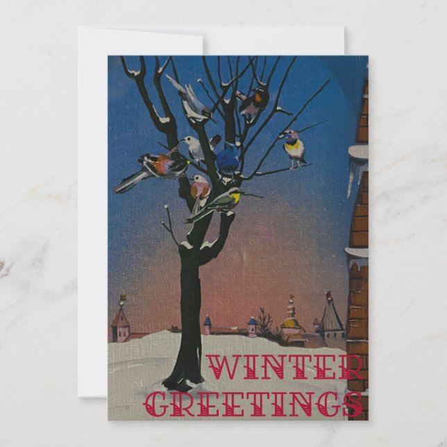 Winter greetings card tag style (Front)