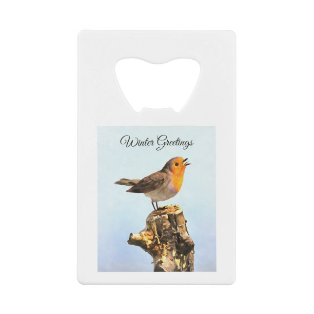 Winter Greetings. Robin singing  (Front)