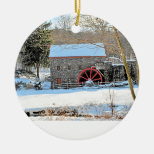 WINTER GRIST MILL CERAMIC TREE DECORATION