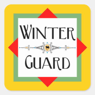 Winter Guard Gold Block Ceramic Square Sticker