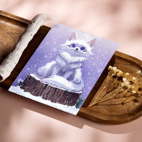 Winter Guardian :Whimsical Arctic Fox wildlife