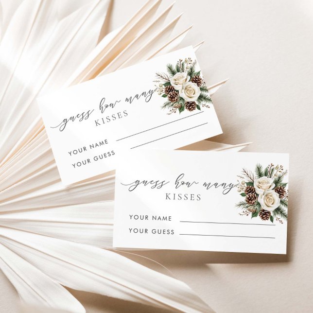 Winter Guess How Many Kisses Bridal Game  Enclosure Card (Creator Uploaded)