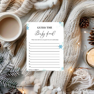 Winter Guess The Baby Food Baby Shower Game Card