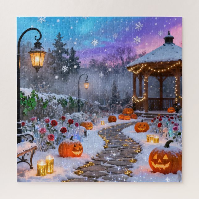Winter Halloween Garden Jigsaw Puzzle (Vertical)
