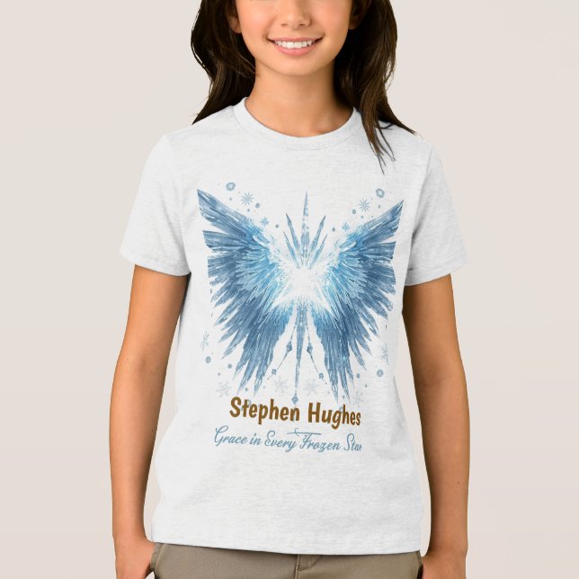 Winter Halo Guardian – Personalized  Tri-Blend Shirt (Front)
