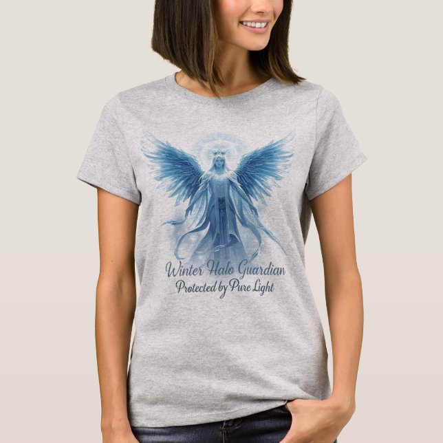 Winter Halo Guardian – Protected by Pure Light  T-Shirt (Front)