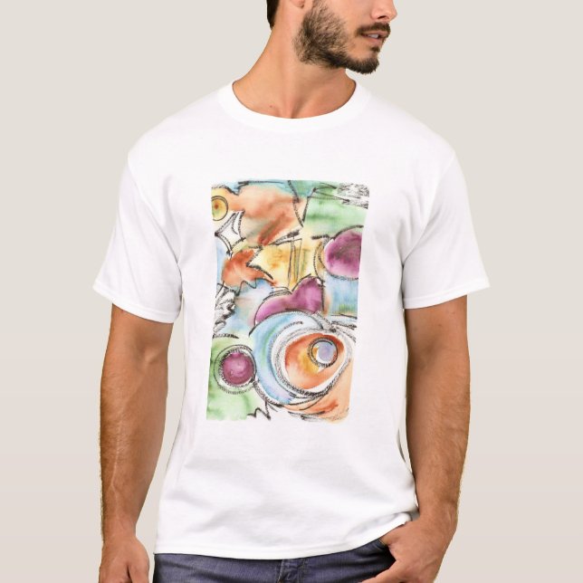 Winter-Hand Painted Abstract Watercolor Art T-Shirt (Front)