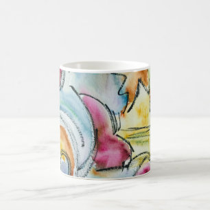 Winter-Hand Painted Abstract Watercolor Coffee Mug